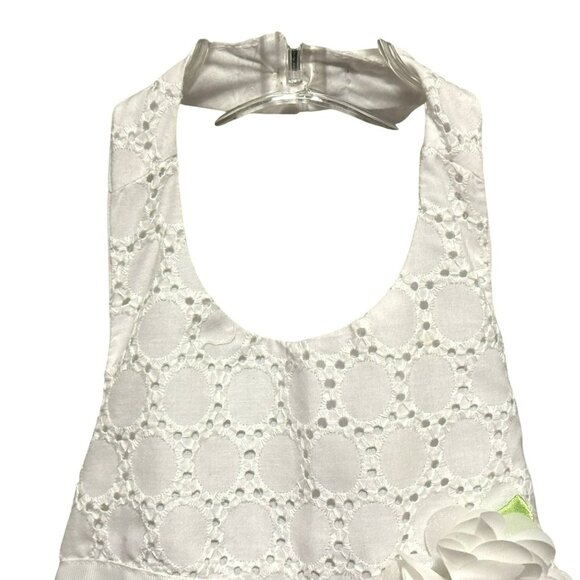 Sweet Heart Rose Infant Girls 24 Mo White Eyelet Halter Neck Dress Ribbon Flower - Picture 3 of 8